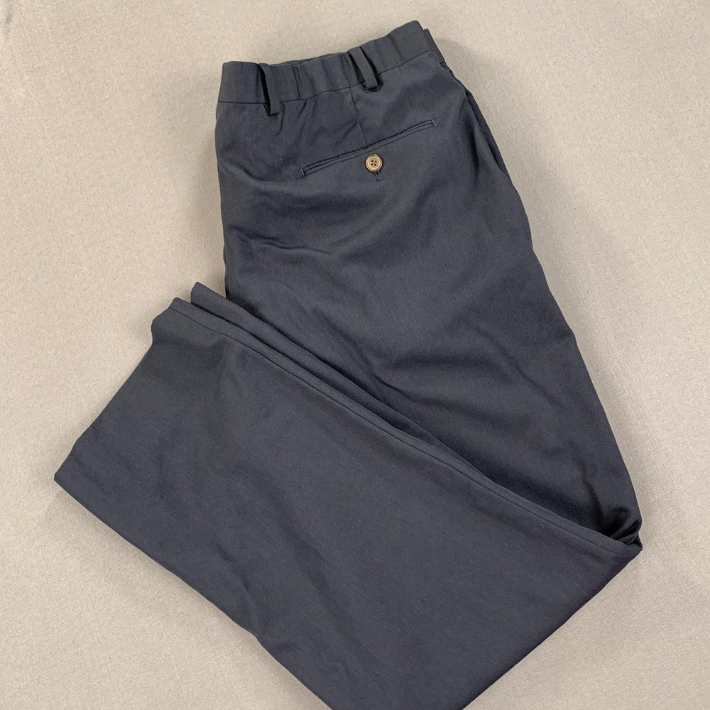 Brooks Brothers Pant Men 40x30 (38) Navy Wool Dress Madison Fit Flat Front Lined